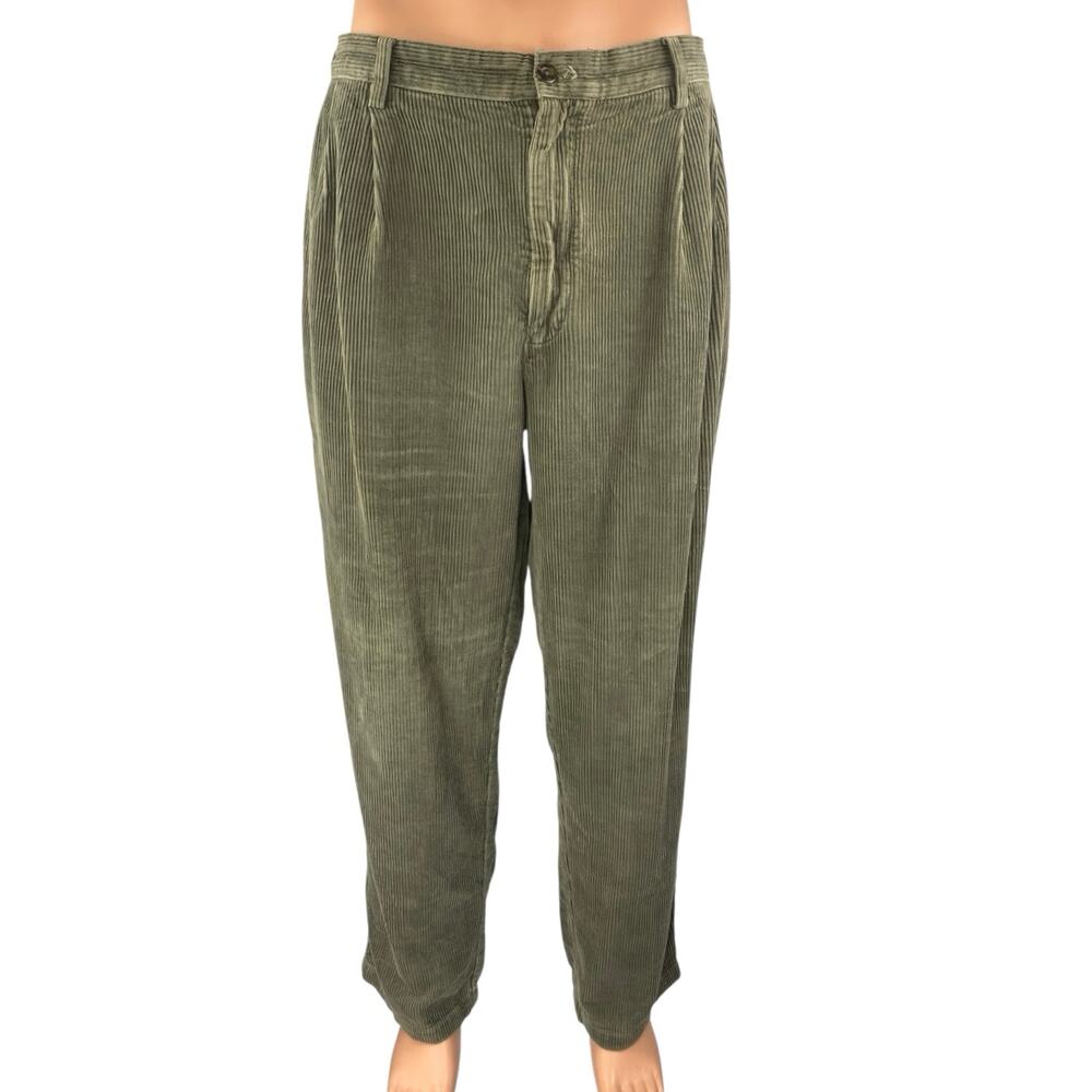 Roundtree & Yorke Men's Blue Corduroy Straight Leg Trousers Pants Size 38x32